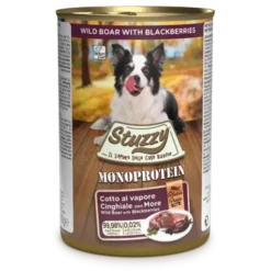 Pack 6 Stuzzy Comida Húmeda Monoprotein Para Perros De Jabalí Con Moras