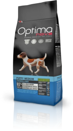 Optimanova Pienso Para Cachorros Medianos De Pollo Y Arroz 12 Optimanova Pienso Para Cachorros Medianos De Pollo Y Arroz -Suministros De Mascotas Ventas 2024 126388 bag 03 2 g