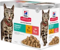 Hill's Comida Húmeda Science Plan Multipack Perfect Weight De Pollo Y Salmón Para El Control De Peso En Gat