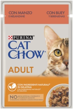 Pack 26 Cat Chow Comida Húmeda Para Gatos Adultos De Buey