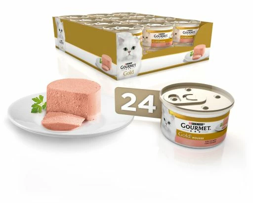 Pack 24 Gourmet Comida Húmeda Gold Mousse De Salmón Para Gatos 4 Pack 24 Gourmet Comida Húmeda Gold Mousse De Salmón Para Gatos - Imagen 2