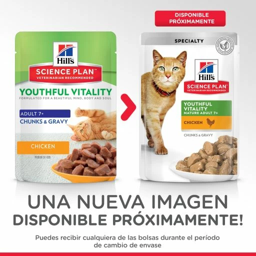 Pack 12 Hill's Science Plan Youthful Vitality Pollo En Pouche 5 Pack 12 Hill's Science Plan Youthful Vitality Pollo En Pouche - Imagen 3