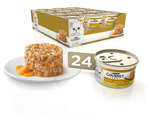 Pack 24 Gourmet Comida Húmeda Gold Tartelette De Pollo Y Zanahoria Para Gatos 5 Pack 24 Gourmet Comida Húmeda Gold Tartelette De Pollo Y Zanahoria Para Gatos - Imagen 3