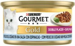 Pack 24 Gourmet Comida Húmeda Gold Doble Placer De Pescado Del Océano Y Espinacas Para Gatos -Suministros De Mascotas Ventas 2024 187849 gold duplo prazer px oceano espinafres 7613032408794 2 2 g