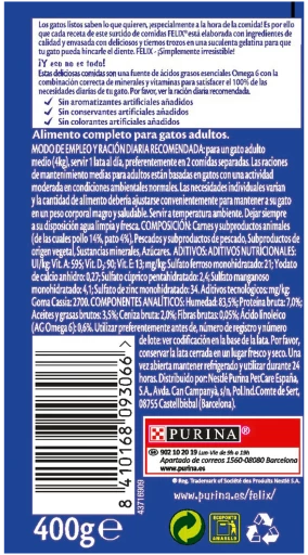 Pack 24 Felix Lata De Pollo Y Pato En Gelatina 4 Pack 24 Felix Lata De Pollo Y Pato En Gelatina - Imagen 2