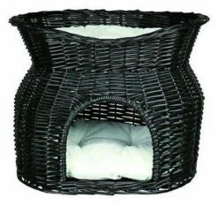 Trixie Cueva Mimbre Con Cama Superior Negra Para Gatos