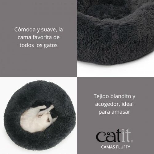 Catit Cama Fluffy Gris Oscuro 6 Catit Cama Fluffy Gris Oscuro - Imagen 4