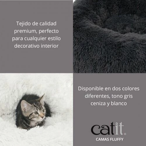 Catit Cama Fluffy Gris Oscuro 5 Catit Cama Fluffy Gris Oscuro - Imagen 3