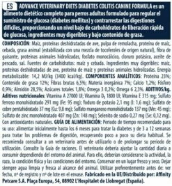 Advance Pienso Diabetes Y Colitis Para Perro Adulto 19 Advance Pienso Diabetes Y Colitis Para Perro Adulto -Suministros De Mascotas Ventas 2024 4956 8 9 g
