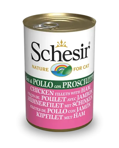 Pack 24 Schesir Comida Húmeda De Pollo Con Jamón Para Gatos 3 Pack 24 Schesir Comida Húmeda De Pollo Con Jamón Para Gatos