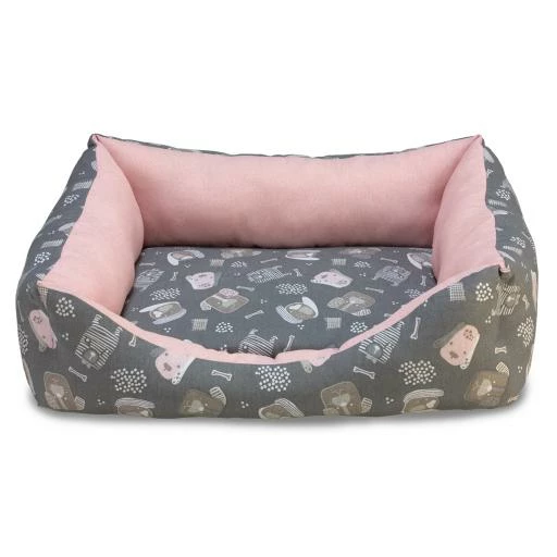 Arquivet Cama Cuadrada Perros En Rosa Y Gris 3 Arquivet Cama Cuadrada Perros En Rosa Y Gris