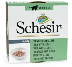 Pack 14 Schesir Comida Húmeda De Atún Con Algas En Gelatina Para Gatos