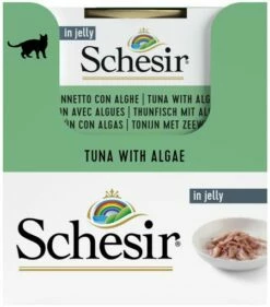 Pack 14 Schesir Comida Húmeda De Atún Con Algas En Gelatina Para Gatos -Suministros De Mascotas Ventas 2024 atun con algas 4 g