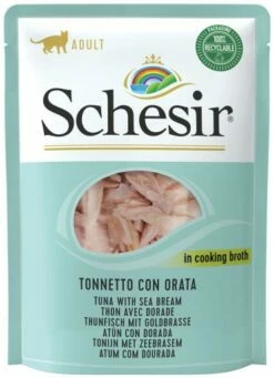Pack 20 Schesir Comida Húmeda De Atún Con Dorada En Caldo Para Gatos