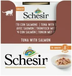 Pack 14 Schesir Comida Húmeda De Atún Con Salmón En Salsa Natural -Suministros De Mascotas Ventas 2024 atun con salmon en salsa natural para su mascota 4 g