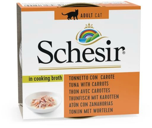 Pack 14 Schesir Comida Húmeda De Atún Con Zanahoria En Caldo Para Gatos 3 Pack 14 Schesir Comida Húmeda De Atún Con Zanahoria En Caldo Para Gatos