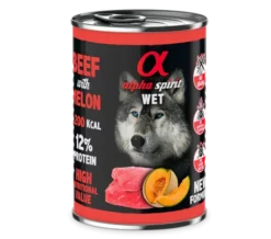 Pack 6 Alpha Spirit Comida Húmeda De Ternera Con Melón Para Perros