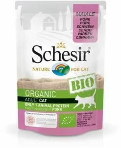 Pack 16 Schesir Comida Húmeda De Cerdo Bio Para Gatos