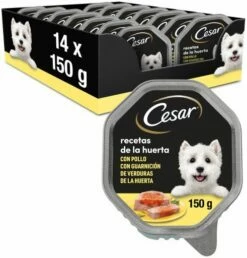 Pack 14 Cesar Comida Húmeda Perros Recetas De La Huerta En Paté Y Gelatina Tarrina
