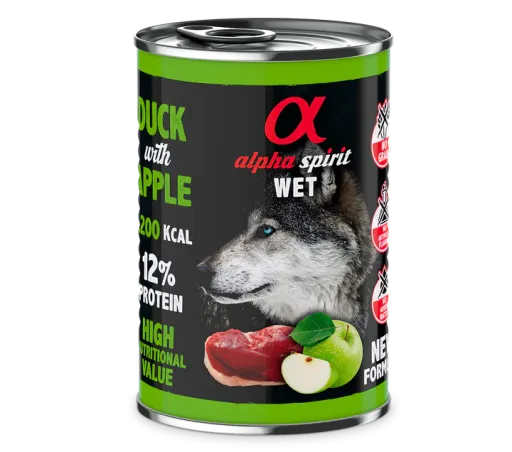Pack 6 Alpha Spirit Comida Húmeda De Pato Con Manzana Verde Para Perros 3 Pack 6 Alpha Spirit Comida Húmeda De Pato Con Manzana Verde Para Perros