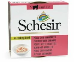 Pack 14 Schesir Comida Húmeda De Pollo Con Gambas Para Gatos