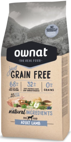 Ownat Pienso Just Grain Free Adult De Cordero Para Perros