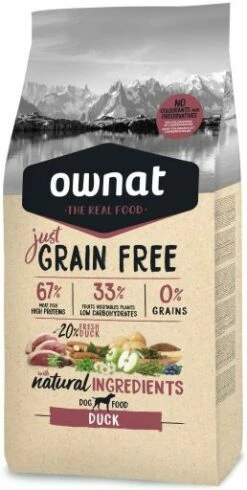 Ownat Pienso Just Grain Free De Pato Para Perros