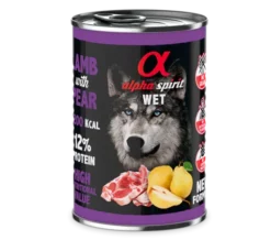 Pack 6 Alpha Spirit Comida Húmeda De Cordero Con Pera Para Perros