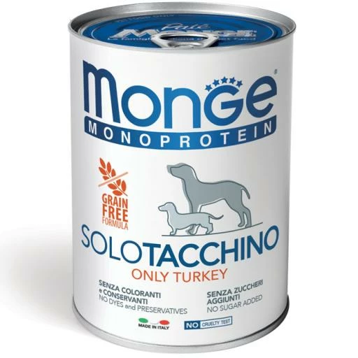Pack 6 Monge Comida Húmeda Monoprotéica Solo Pavo Para Perros 4 Pack 6 Monge Comida Húmeda Monoprotéica Solo Pavo Para Perros - Imagen 2