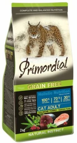 Primordial Pienso Grain Free Para Gatos Adultos De Salmón Y Atún