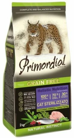 Primordial Pienso Grain Free Para Gatos Esterilizados De Pavo Y Arenque