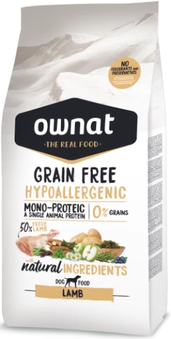 Ownat Pienso Grain Free Hypoallergenic Mono-Proteic De Cordero Para Perros
