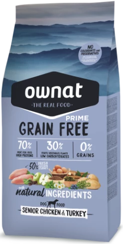 Ownat Pienso Prime Grain Free Senior De Pollo Y Pavo Para Perros Mayores
