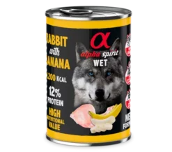 Pack 6 Alpha Spirit Comida Húmeda De Conejo Con Plátano Para Perros