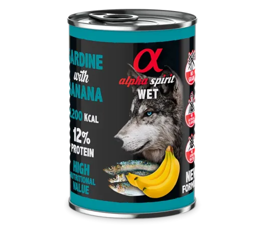 Pack 6 Alpha Spirit Comida Húmeda De Sardina Con Plátano Para Perros 3 Pack 6 Alpha Spirit Comida Húmeda De Sardina Con Plátano Para Perros