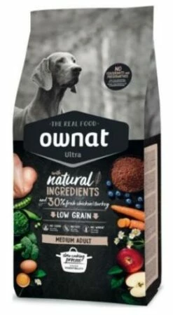 Ownat Pienso Ultra Medium Adult De Pollo Y Pavo Para Perros De Raza Mediana